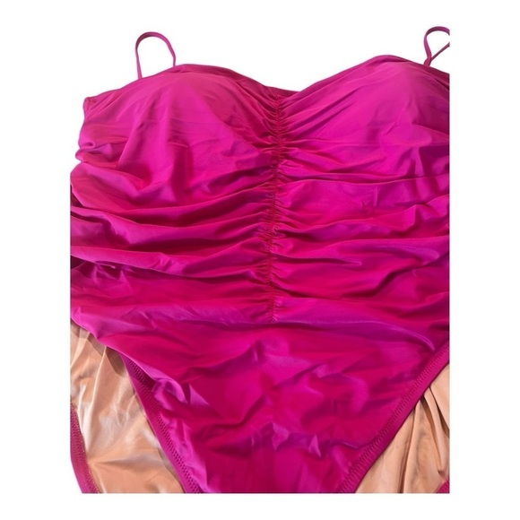 J. CREW Ruched Sweetheart One Piece Swimsuit Radiant Fuchsia Pink 24 /3X NEW - Picture 7 of 16
